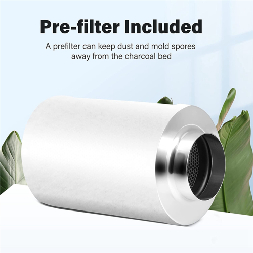 Filtro de carbono de ar de 4 polegadas com controle de odor, reversível, para salas de cultivo 1