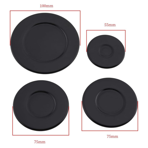 4 Pcs Herd Kochfeld Gas Brenner Kappe 55mm 75mm 100mm Flache 2