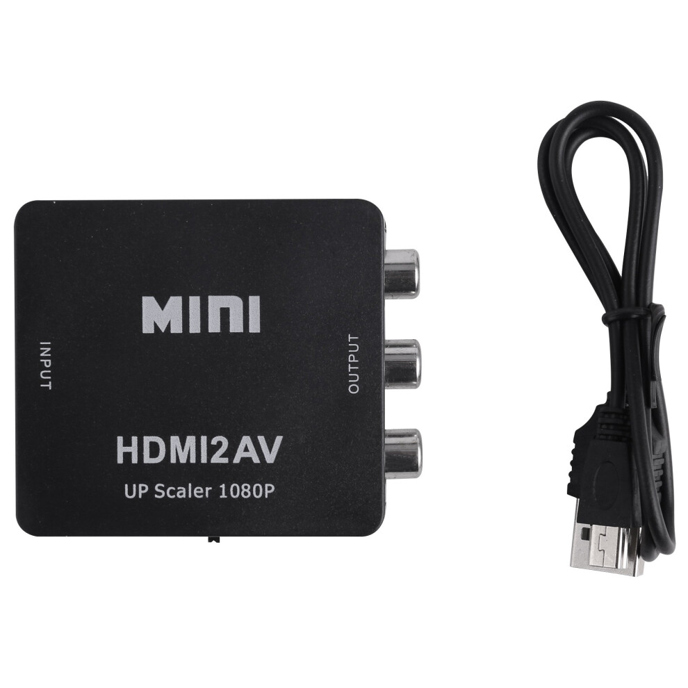 Adaptador Convertidor De VíDeo Compuesto Av Mini A 3RCA Cvbs, Color Negro-image