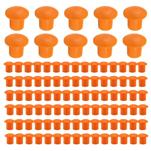 100 tampas de segurança para vergalhões, cor laranja, 2,36 x 2,17 x 1,5 polegadas 1