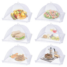Fly Cover, Set of 6, 17x17 Inch Popup Net Tent, Insect Protection for Outdoor, Foldable