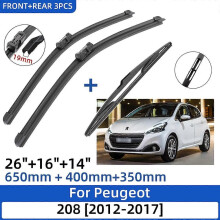 Voor Peugeot 208 2012-2017 26+16+14 Voor- en achterruitwisserbladen Voorruit Ruitenwisser Accessoires