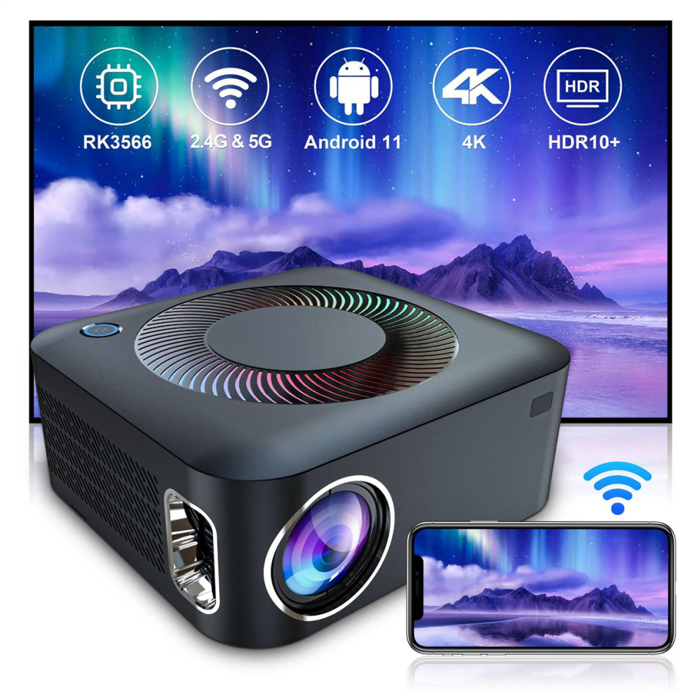 X5 Projector Smart Movie Projector Ondersteuning 4K Videoprojector - EU-stekker