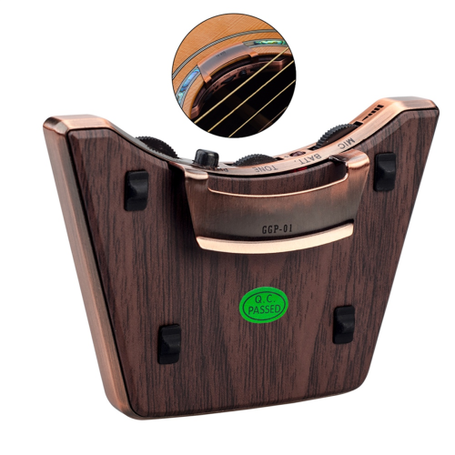 Micro de rosace de guitare acoustique, double mode de micro : piézo et micro 2