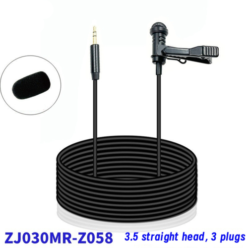 Microfone de lapela de 3,5 mm Microfone de lapela para microfone de 1,5 m 1