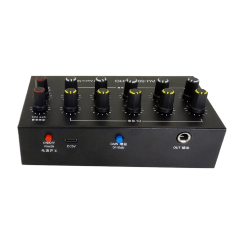 AU-501 Expansor de Microfone de 5 Canais Mixer de Microfone de 5 Canais de 6,5 mm