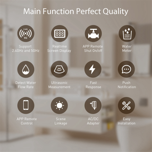 Produktbild von Mulcort WiFi-Wasserventil – Automatischer Kugelhahn, IP65 Wasserdicht, App & Sprachsteuerung (Alexa, Google Assistant)