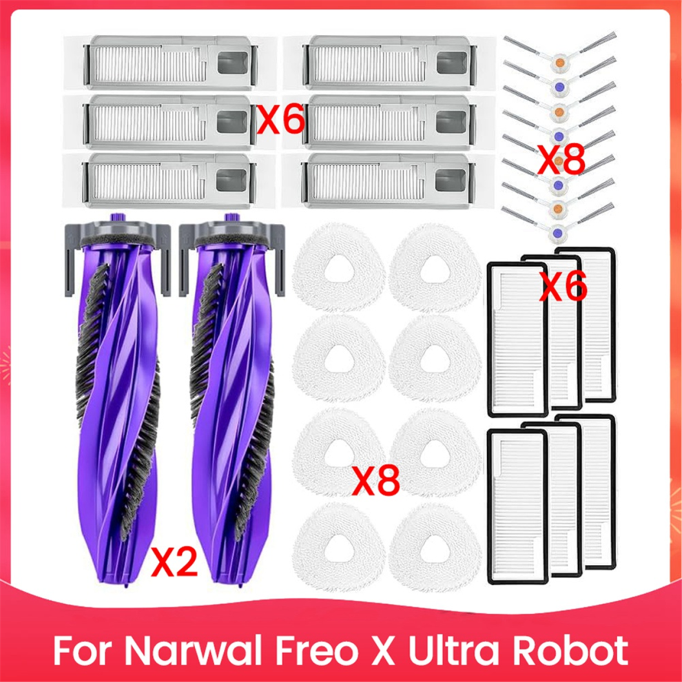 30-Teiliges BüRstenfilter-Staubbeutel- Und Mopptuch-Set FüR Freo X Ultra-image