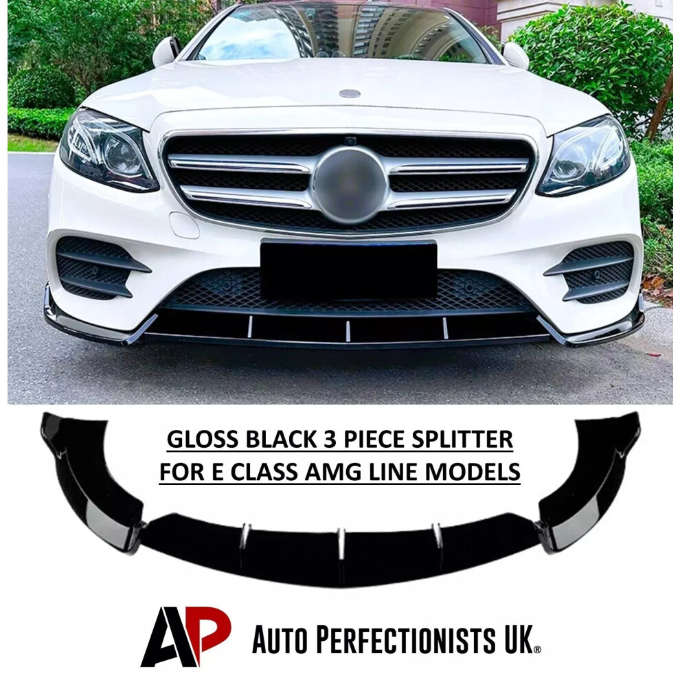 Auto Perfectionists Uk For Mercedes E Class W213 E43 E53 Amg Front Splitter Spoiler Lip Black