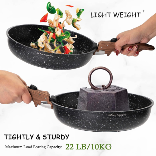 8 PCS Kitchen Cookware | Non-Stick Granite Pots and Pans Set Removable 1