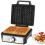 Waffle Iron for 2 Belgian Waffles, 1600W, NonStick, Adjustable Temp, LED 1