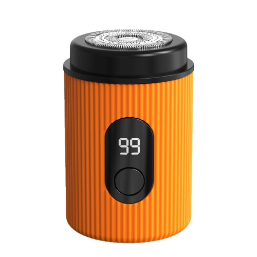 Barbeador elétrico masculino com tela digital inteligente e carregamento USB laranja 1