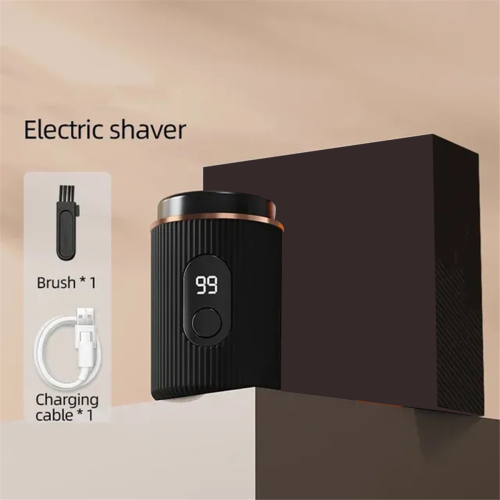 Barbeador elétrico masculino com tela digital inteligente e carregamento USB laranja