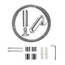 5 m Wall Mount Set, Curtain Wire Rope Stainless Steel Curtain for Curtain, Photo Wire, Washing Line, Tension Wire, Tension Wire, Shower Curta