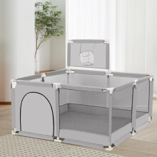 Baby Playpen Portable Child Safety Yard Activity Center with Basketball Hoop
