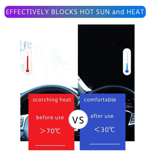 Windshield Sun Shade 2-Piece Foldable Car Front Window Sunshade Auto Sun Blocker Visor Protector Bl 1