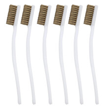 copper wire brush, ergonomic handle, rust removal, compact design, robust for industrial cleaning and maintenance