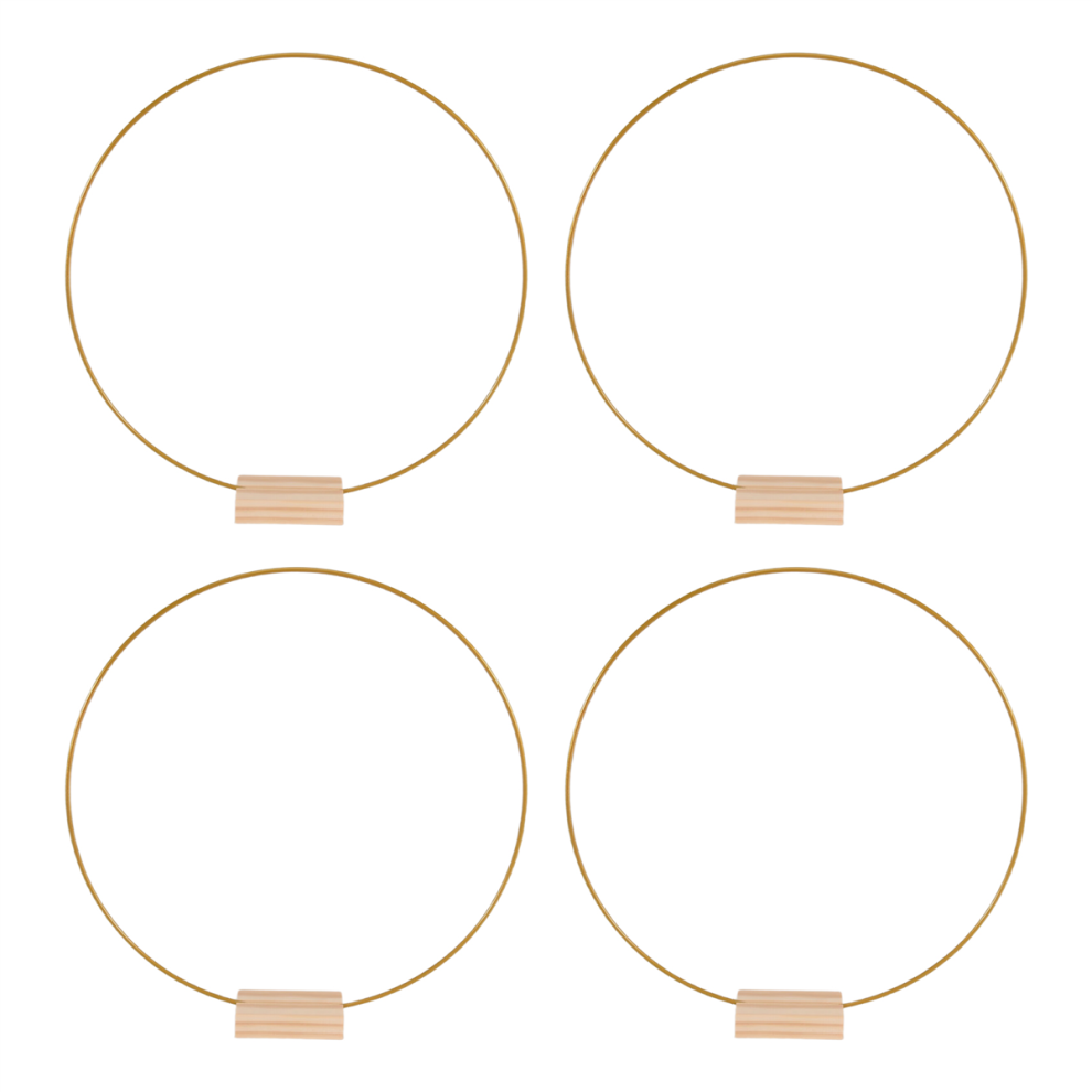 4 StüCk 12 Zoll Metall-Blumenreifen, Mit 4 StüCk Tischkartenhaltern Aus Holz-image