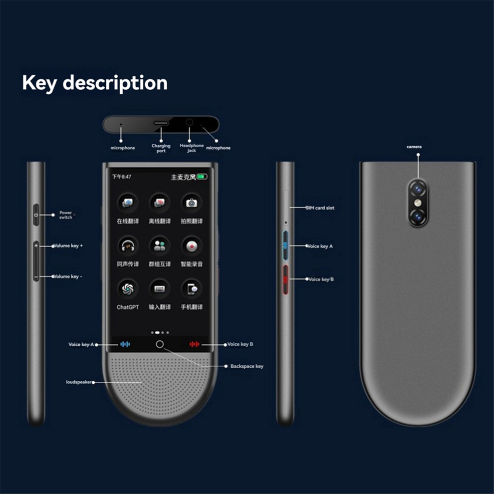 Photos - Mobile Phone Markenlos AI Smart Translator Travel Voice Translator Multi-Language 