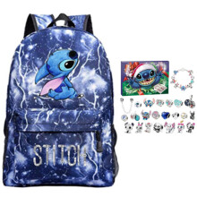 (Thunder Blue + Christmas Advent Calendars) Stitch Backpack Students Boys Girls Back to School Bags Teens Daily Backpack with Christmas Advent Calendars