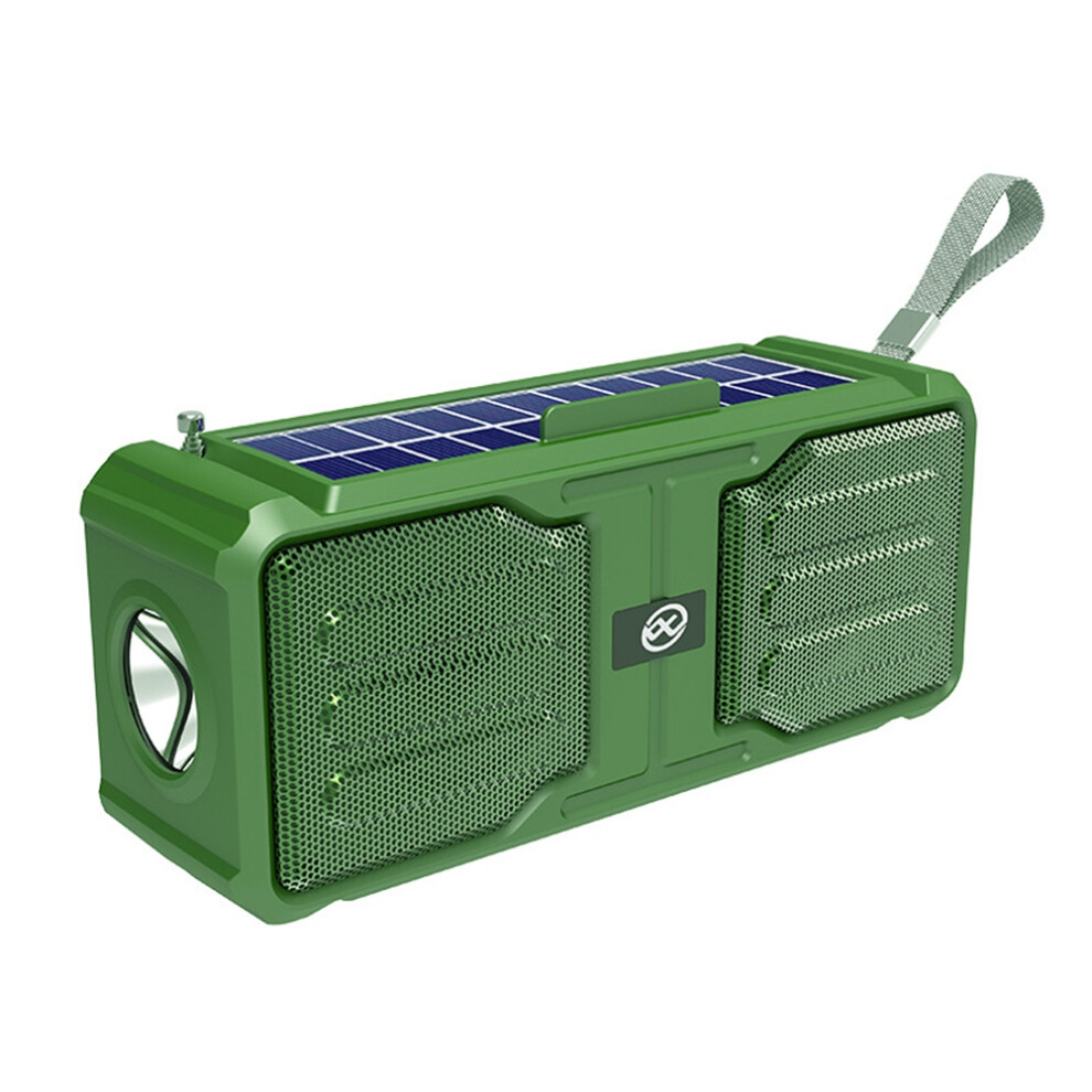 Solar Powered Bluetooth Speaker Stereo Speaker With Flashlight Green 4712759656433