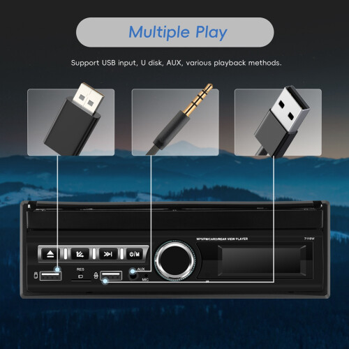 Single Din Car Stereo with Bluetooth FM Mirror Link 2