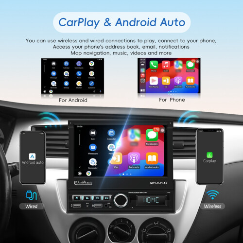 Single Din Car Stereo with Bluetooth FM Mirror Link 1