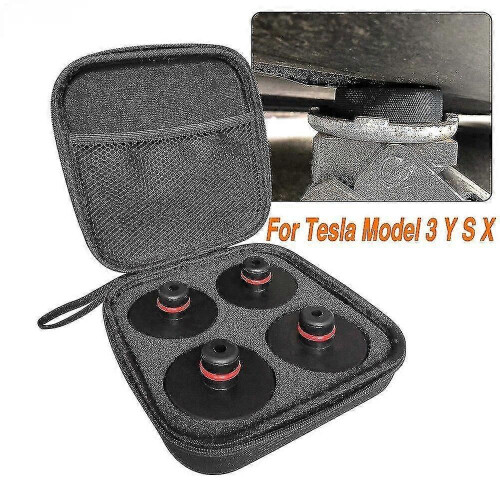 4pcs Jack Lifting Pad Rubber For Tesla Model 3 Y S X Point Sturdy Car Adapter Tool With Storage Case
