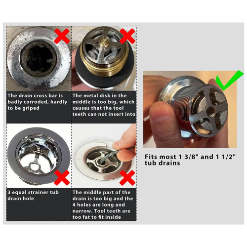 Tub Drain Remover Wrench Removal Tool 2