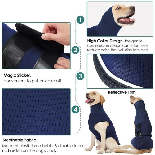 Dog Anxiety Vest,Thunder Jacket for Large Dog Calming Jacket,S 2