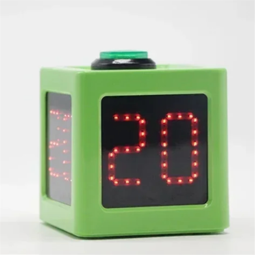 Cube Timer 1.4in 4 Sided Digital Shot Countdown Stopwatch Green 1