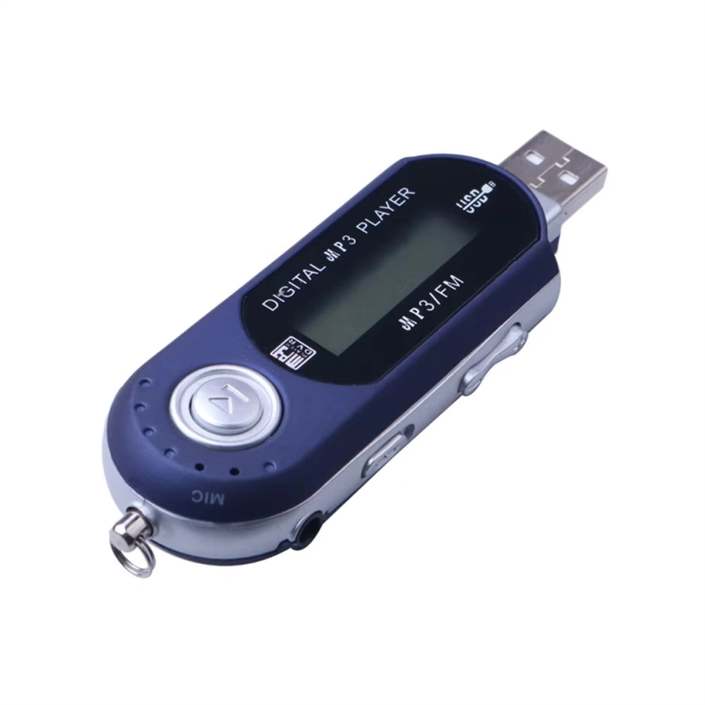 Draagbare Usb Mp3-Speler Muziekspeler Digitaal Lcd-Scherm Blauw-image