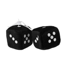 (6 cm-Schwarz) 4/6 cm flauschige mehrfarbige Plüschwürfel, Auto-Hängeanhänger, Neujahrswürfel, Samtwürfel,