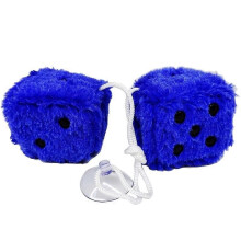 (6 cm blauer Plüsch) 4/6 cm flauschige mehrfarbige Plüschwürfel, Auto-Hängeanhänger, Neujahrswürfel,