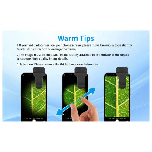 200X Phone Microscope Lens,LED/UV Lights & CPL Filter 1