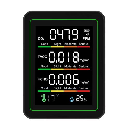 Raumluftqualitätsmonitor, CO2-Monitor/Temperatur Schwarz 1