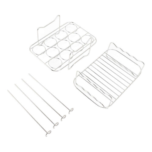 Grill Meister - Set da 18 pezzi, con termometro per pollo e bistecca e accessori per barbecue, spazzola per barbecue, 3 in 1, spiedini