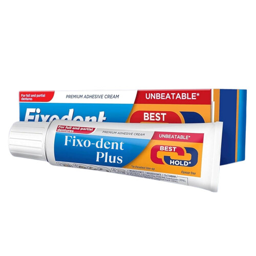 Fixodent Plus Denture Adhesive Cream 40g Dual Power Hold Day Retention