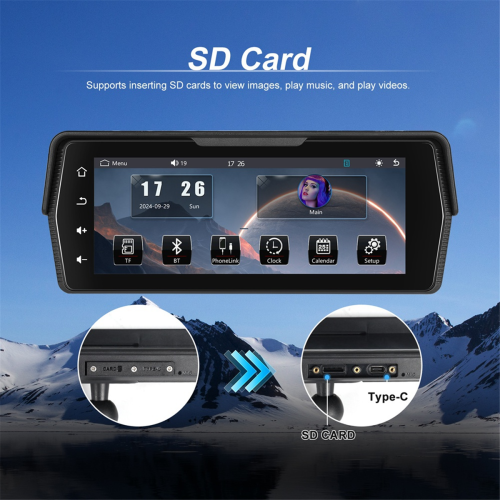 Πλοήγηση 6,8 ιντσών οθόνη μοτοσικλέτας Carplay Android Auto IP67 2