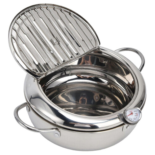 Mini friggitrice in acciaio inox 304 con controllo della temperatura e termometro per cucina