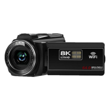Videocamera 8K con touch screen LCD da 3 pollici, 60 FPS/64 MP, zoom digitale 18x