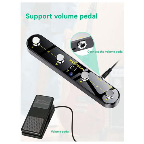 Wireless MIDI Control Pedal Sound Mode Switching Four Step Nail Pedal 1