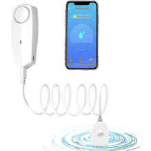 Sensor de alarma de agua, detector de fugas de agua WiFi, alertas de fugas por inundación y desbordamiento,