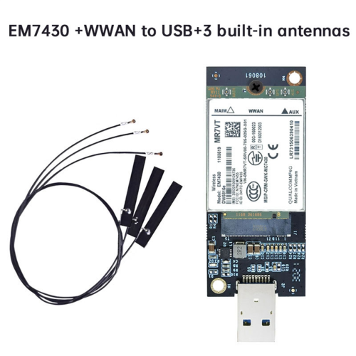 Placă WWAN EM7430 + 3 antene DW5816e CAT6 Modul 4G M2 IoT 1