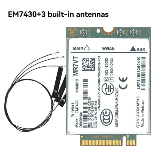 Placă WWAN EM7430 + 3 antene DW5816e CAT6 Modul 4G 1