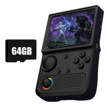 R36T Retro Handheld Game Console 64G 15000 Games Black