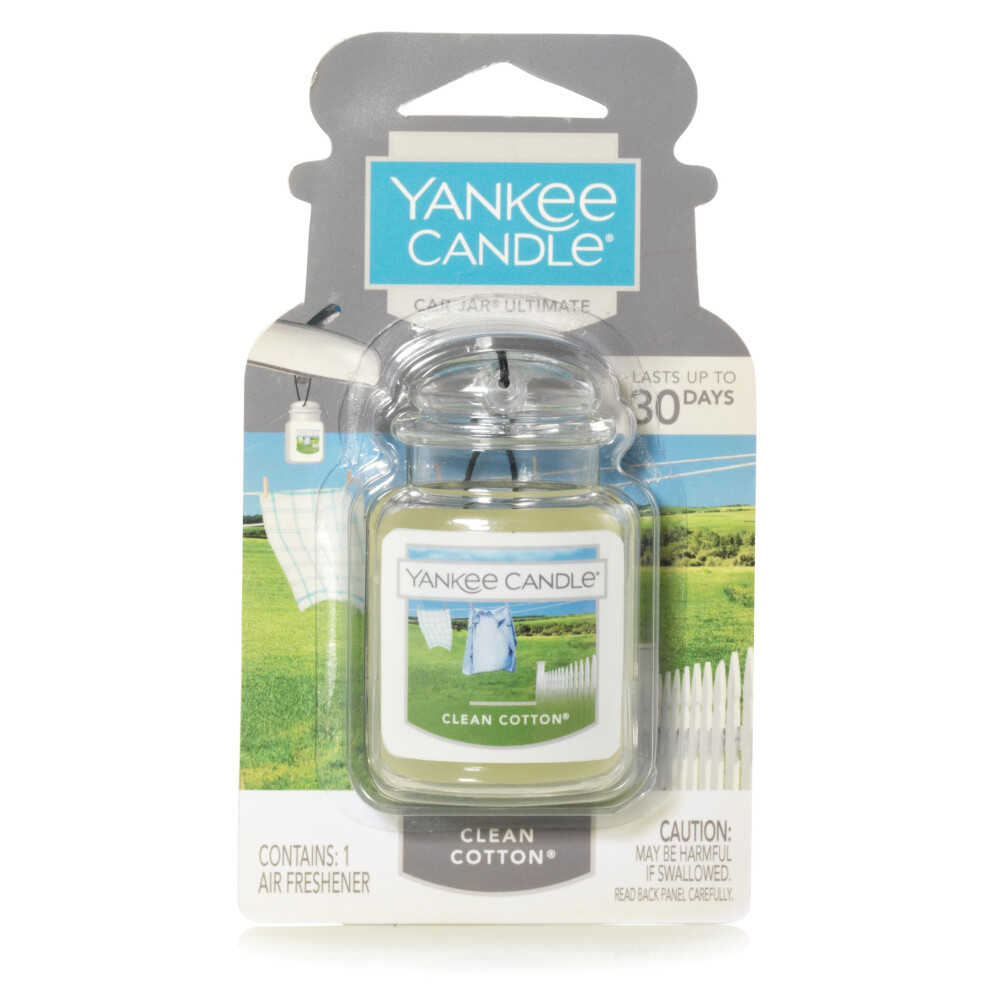D  sodorisant pour voiture Yankee Candle, pot suspendu pour voiture, parfum Ultimate Clean Cotton, neutralise les odeurs jusqu'   30 jours
