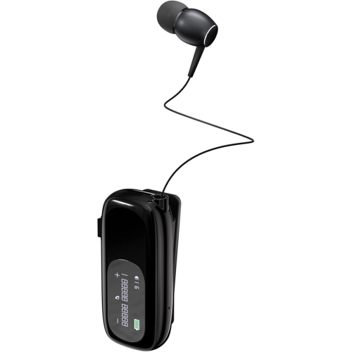 Fone de ouvido Bluetooth com cabos retráteis e cancelamento de ruído, microfone para 2 telefones