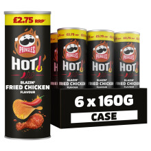 Pringles Hot Blazin' Fried Chicken sharing crisps 160g (Pack of 6)