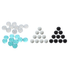 20 pezzi di biglie da 16 mm, palline di vetro, giocattolo blu e trasparente